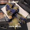 100% Wool Scarf 70.87 * 12.6 inches Winter Warm and Windproof Scarf Elegant and Fashionable Non Stretchable Multi functional Out