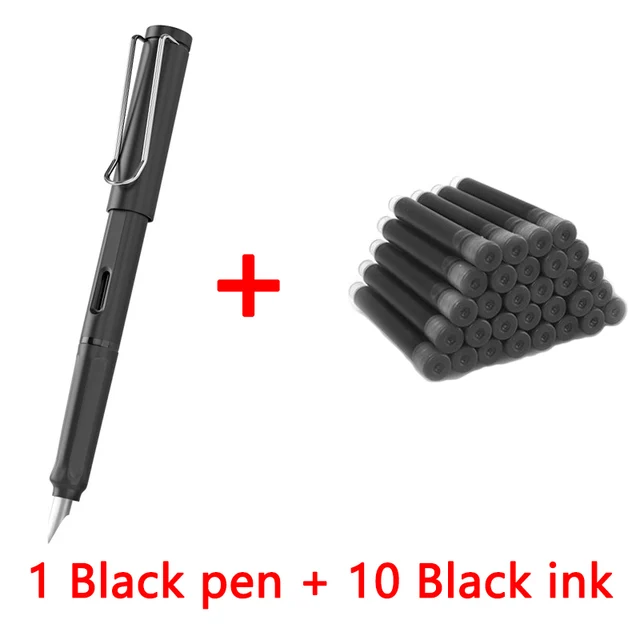 1 pen+10 ink Kawaii Fountain pen calligraphy Multi-function pen 0.38mm EF Nib school supplies stationery pens 02
