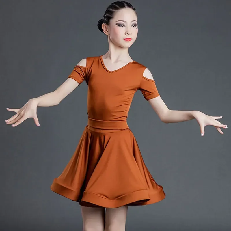 Dance Costume Kids Girl Latin Dress Kids Dance Dresses New Child Stage Wear Clothes For Girls Latin Dress Kid Dancing Costume