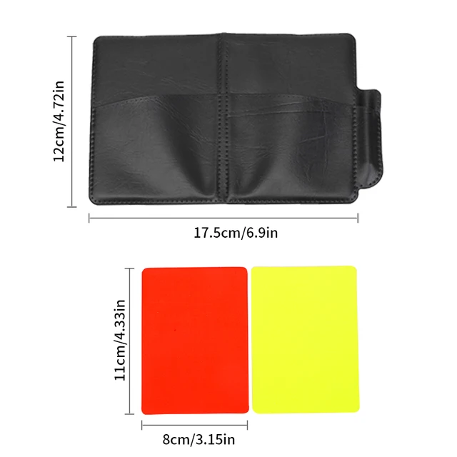 1PC 2PCS 3PCS Football Red And Yellow Card Set Referee Tool With Leather Wallet And Pencil Recording Paper Warning and  Cards 6