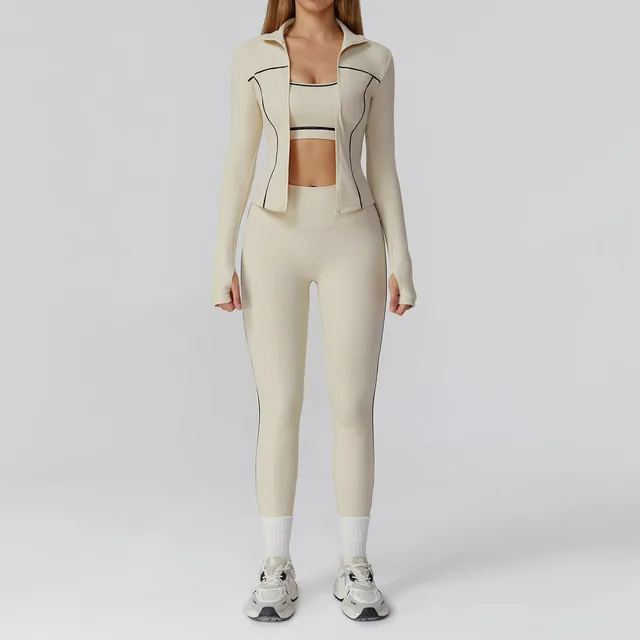 Yoga Set 2/3PCS Sports Outfits Women Clothes Fitness Tracksuit Gym Legging Workout Long Sleeved Female Bra Yoga Suit Sportswear 6