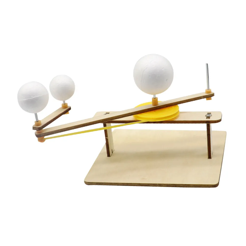 나무로 만든 태양 지구 달 궤도 삼구체 과학 천문학 시연 교육용 기구 태양계 천문학 교육 지리 교육용