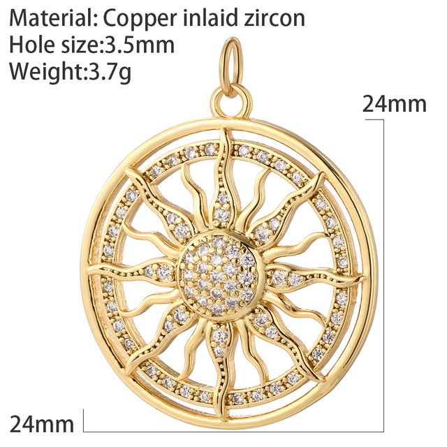 Girl Moon Star Sun Charms Diy Earrings Necklace Bracelet Evil Blue Eye Charms for Jewelry Making Supplies Gold Plated