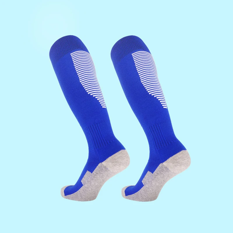 Soccer Socks Striped Sports Soccer Sock Adult Kids Breathable Football Club Knee High Training Long Stocking Towel Bottom Sock Unisex