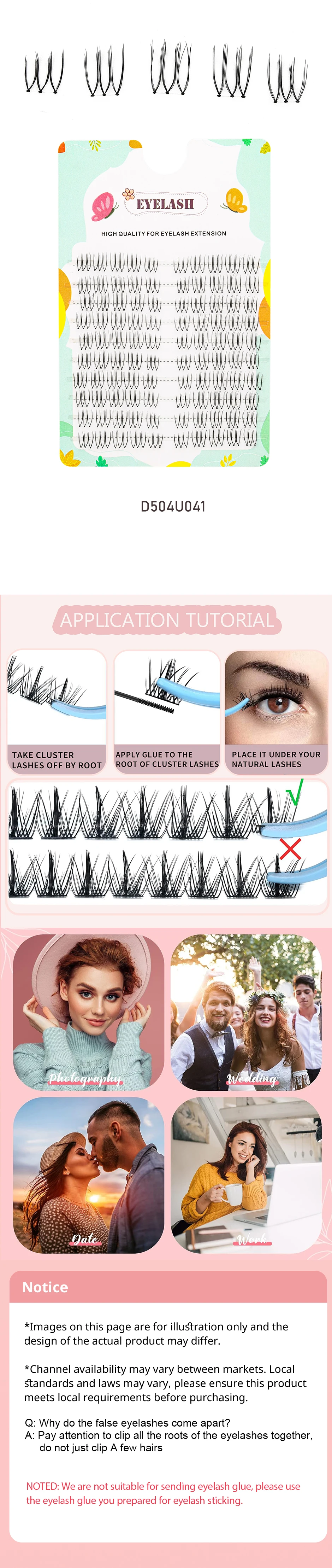 Description Picture 4 of itemLash Clusters 100pcs Hand-Leather U-shaped Female Group False Eyelashes 6-11mm Soft and Comfortable Cartoon Eye Fairy False Eyel