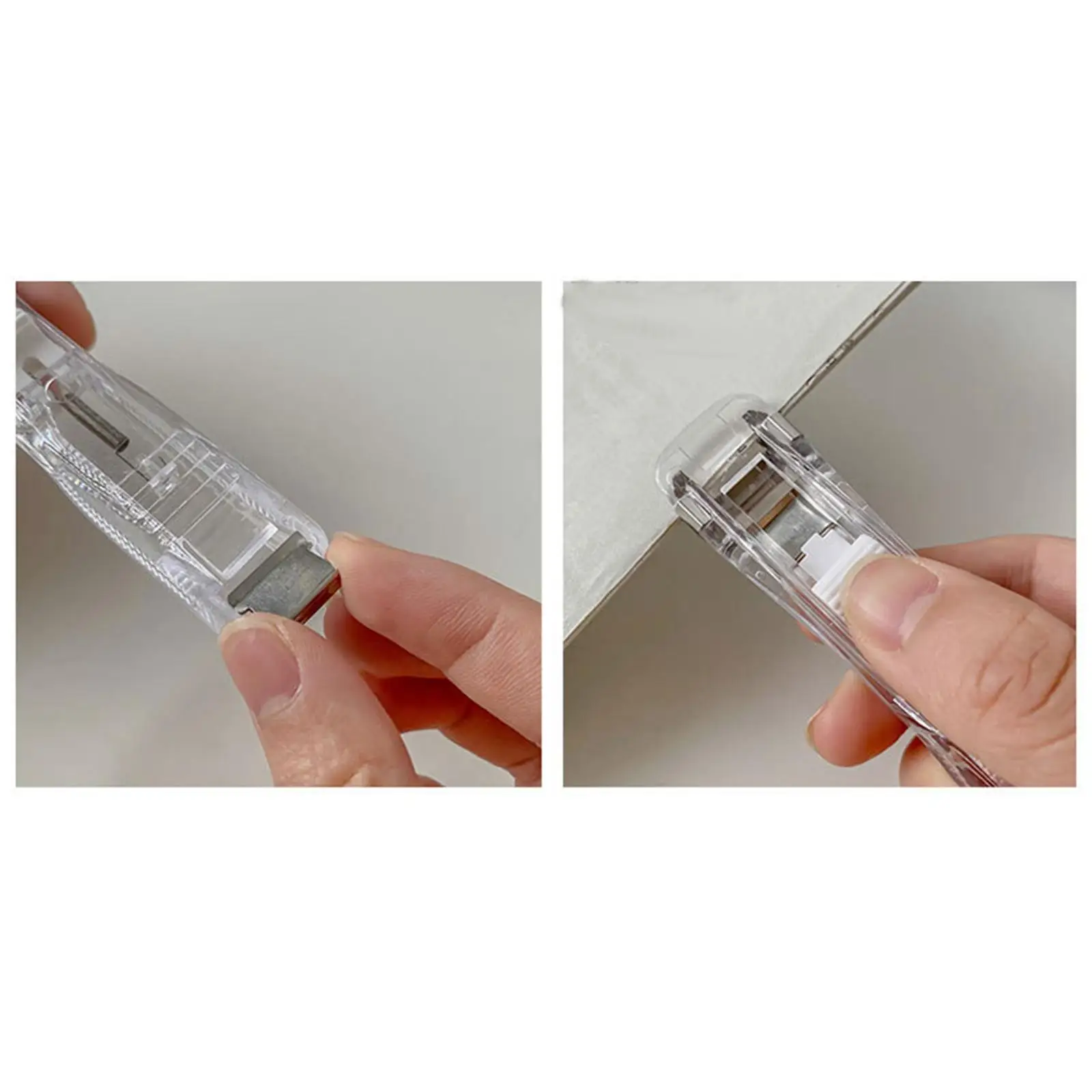 다목적 푸시 스테이플러 미니 데스크 스테이플러 사무실 학교 가정에서 문서 바인딩을 위한 재사용 가능한 고정 클립