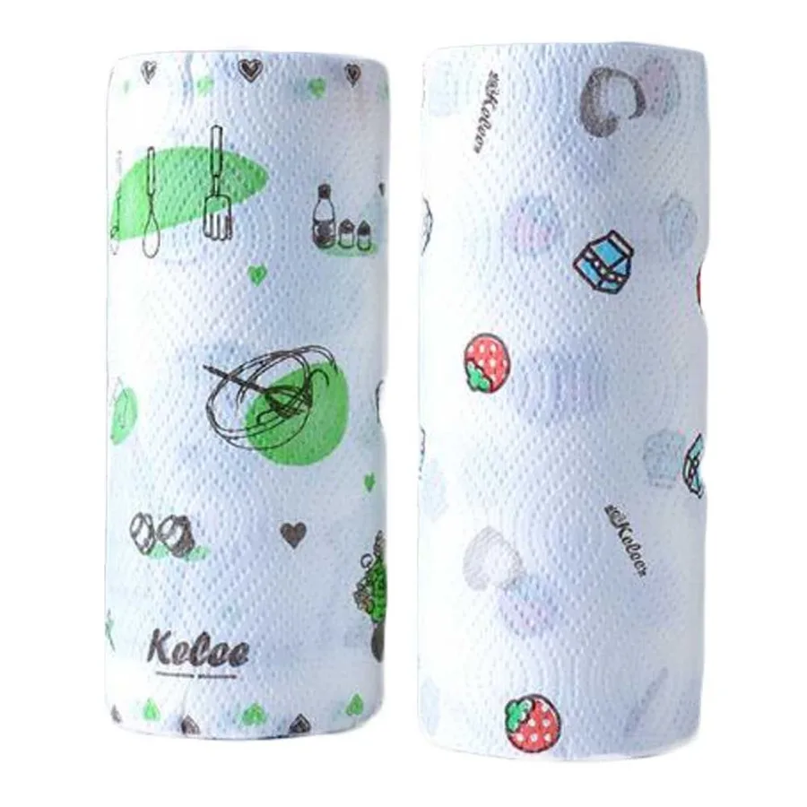 Disposable Kitchen Paper Towels Random Pattern Rolls