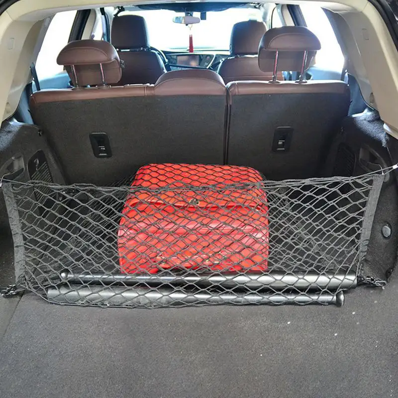 자동차 메쉬 더블 레이어 수하물 네트, 탄성 나일론 후면 화물 트렁크 보관 정리함, 자동차 후면 메쉬 시트, 자동차 액세서리
