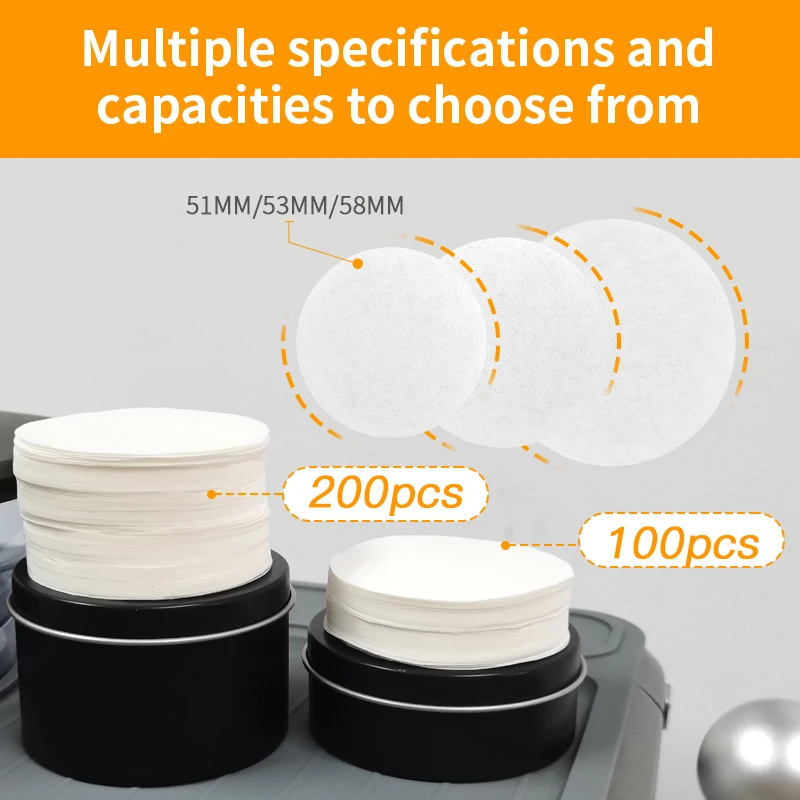 Coffee Filter Paper 51mm 53mm 58mm Espresso Portafilter Basket Secondary Water Filter Paper With Storage Box Barista Accessories