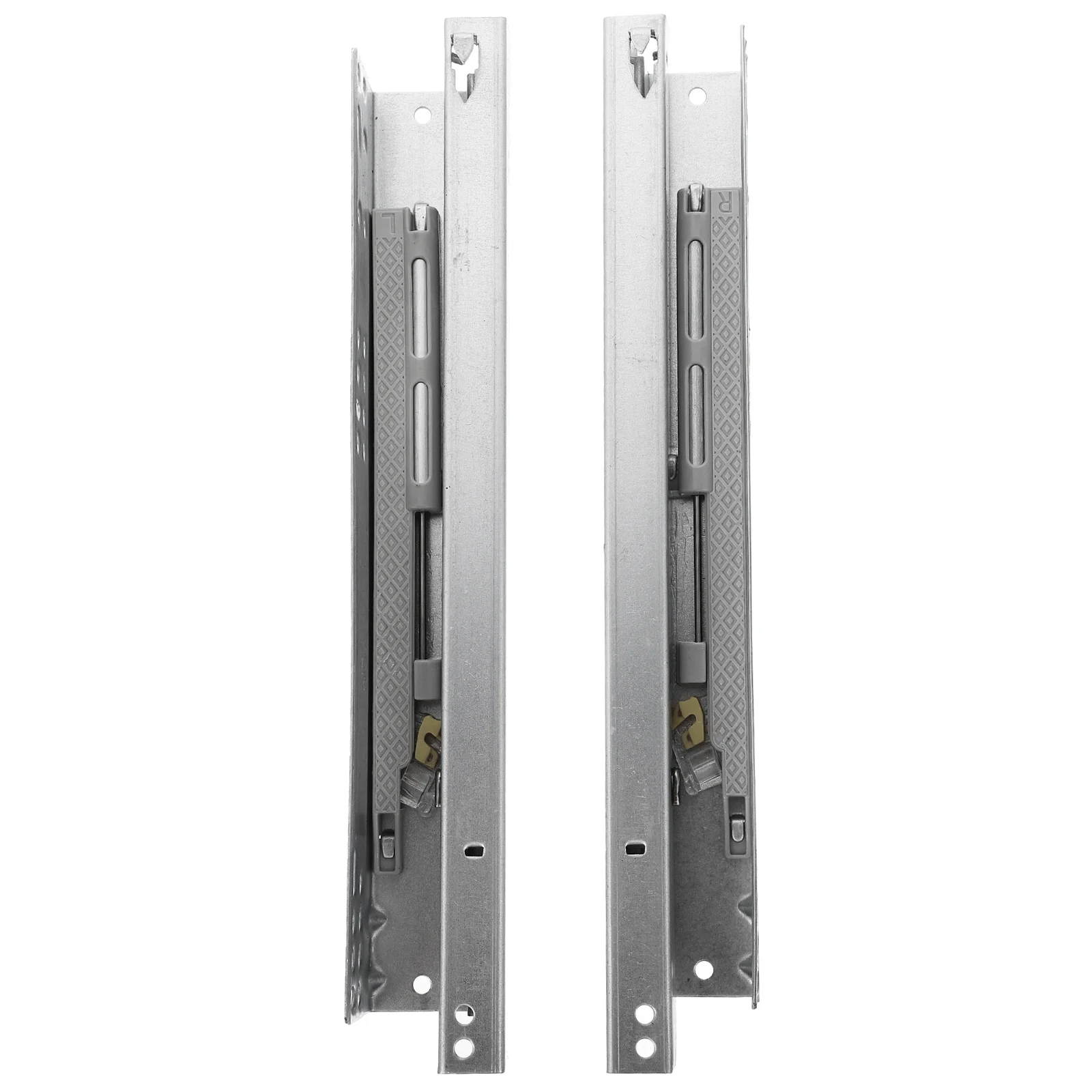 

2 Pcs Kitchen Cabinets Hidden Slide Two-Section Rails Metal Drawer Support Bottom Slides Damping Road Guide Buffer
