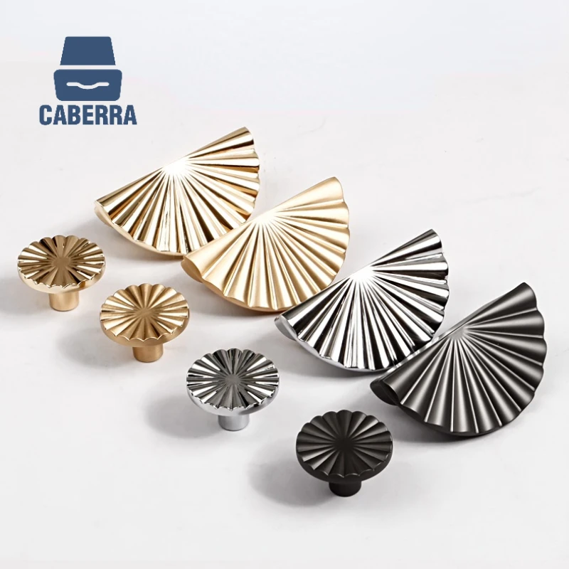 Pomo de cajón de forma semicircular, tiradores de muebles, oro