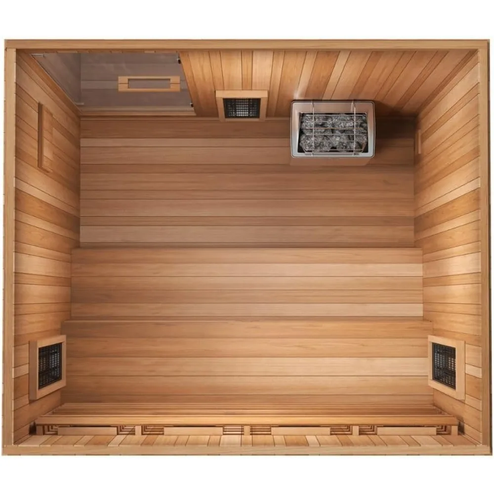 4-Person Home Infrared Sauna, Near & Far Infrared, 4.5kW Conventional Sauna Heater, 170° in Under 1-Hour, Premium Cedar, Sauna 3