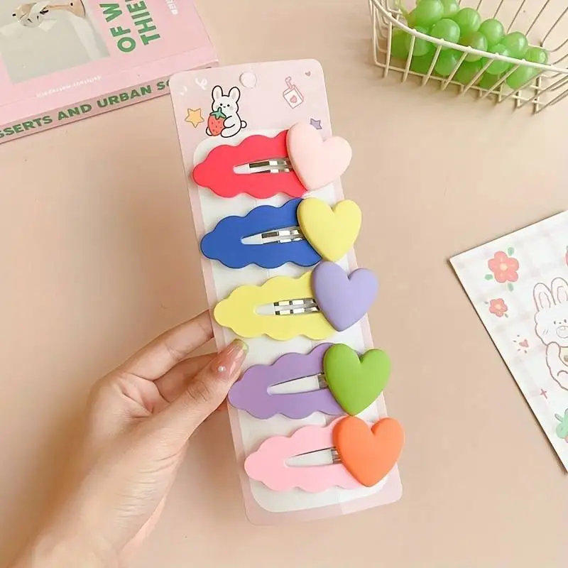 Hair Accessories 5pcs Cute Cartoon Colorful Clips Set Holiday Gift Girls