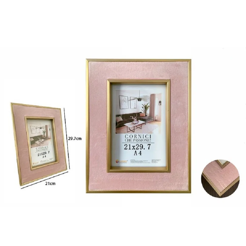 Photo Frame photo frame POSTER pictures canvas prints 21 X29.7CM pink with gold edges 70319- |
