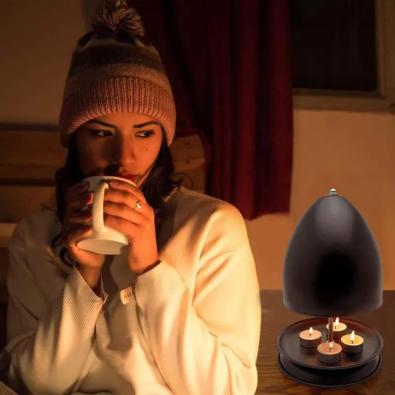 Candle heater kit tea light candle heater metal tea light stove and oven large space candle oven and heating holder hand warmer for offices