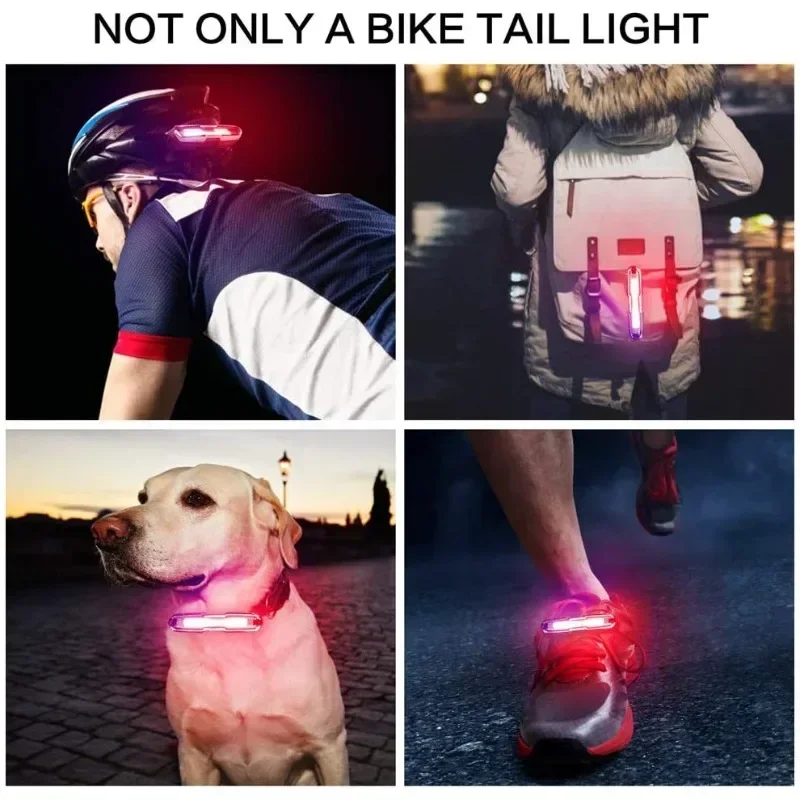 Bike Rear Tail Light 560 MAh Bicycle Lights Memory Mode Rainbow LED Warning Rech