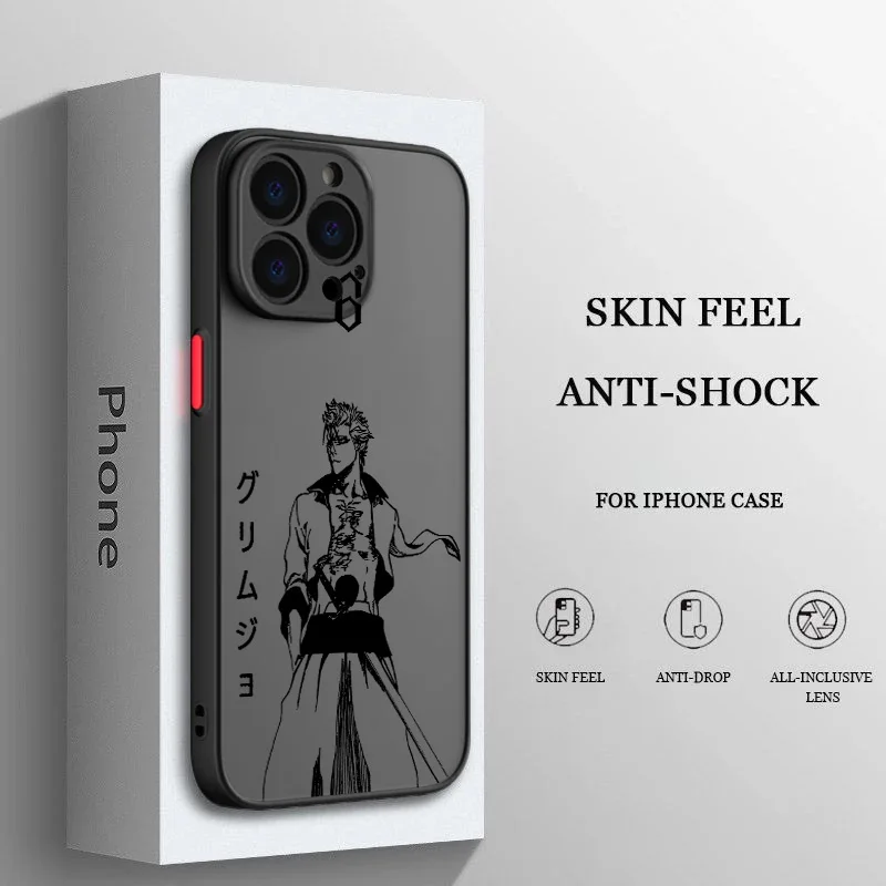 Funda de teléfono de Anime BLEACH para Apple iPhone, 15, 14, 13, 12 mini, 11, XS, XR, X, 8, 7 Pro Max Plus, Funda translúcida esmerilada, Capa suave