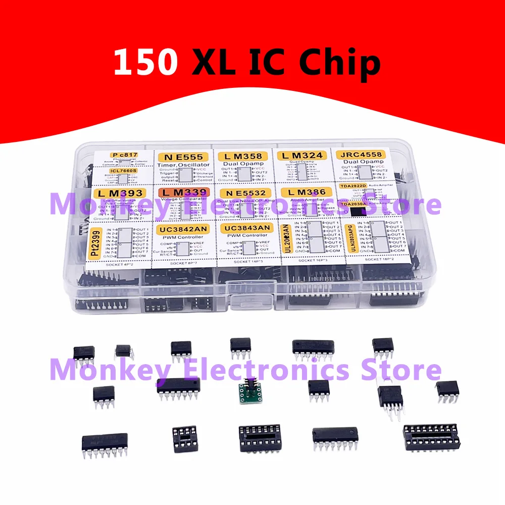 Ic Menu Send 150pcs Integrated IC Circuits Chips Boxed PC817 ICL7660 NE555 LM358 ...
