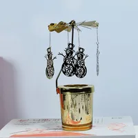 Love Wedding Candle Holders Snowflake Deer Fairy Rotating Candlestick Metal Tray Romantic Home Decoration Christmas Ornament ﻿ 6