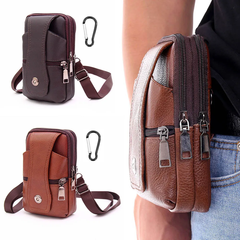 

Портативная мини-сумка через плечо для мужчин, сумочка кросс-боди для телефона из натуральной воловьей кожи, нагрудный поясной кошелек