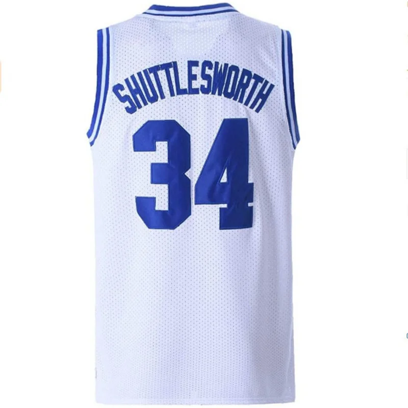 Jesus Shuttlesworth Jersey #34 Lincoln High School Basketball Jersey Movie He Got Game Men's Sports Vest Blue White