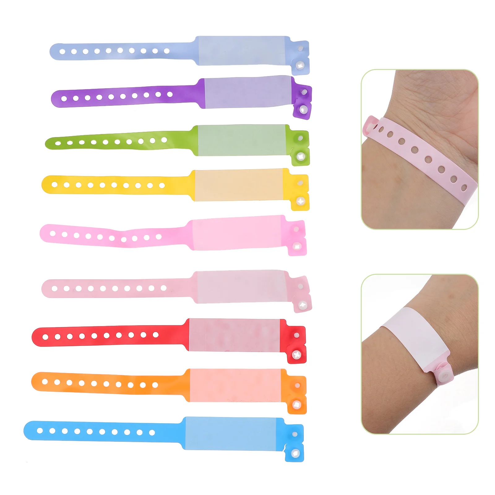 

100Pcs PVC Bracelet Anti-loss Wrist Band Disposable Kids Identification Bracelet For Kids For Kidss For Events (Random Color)