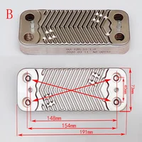 เครื่องแลกเปลี่ยนความร้อนรองแผ่นเหล็กสแตนเลสสากลสําหรับหม้อต้มแก๊สติดผนัง 10 12 14 ชั้น 1 ชิ้น 4