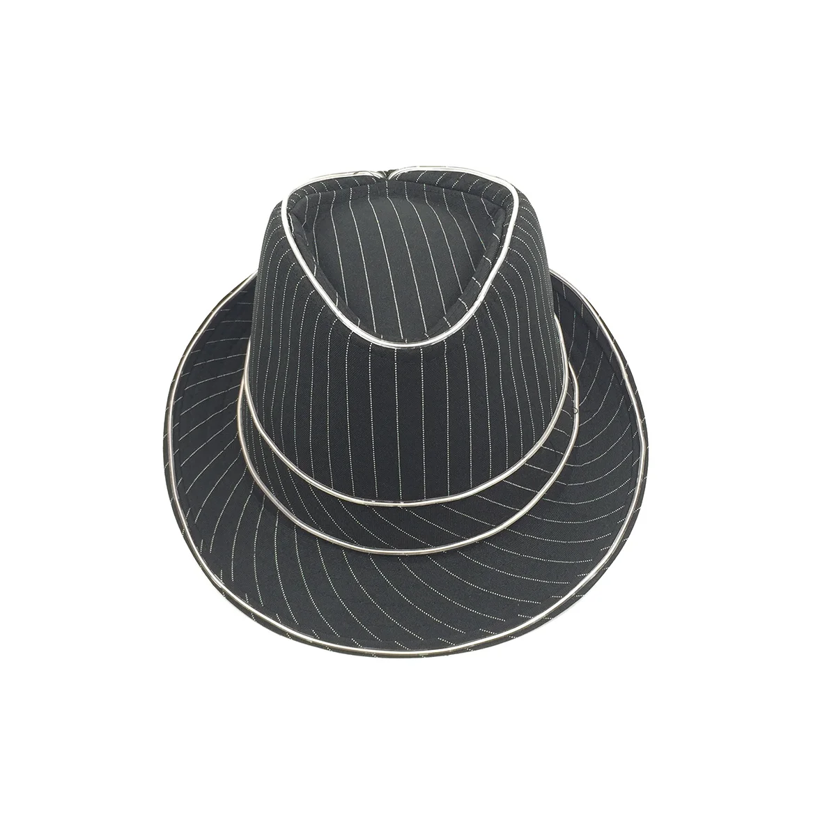 LED Gangster Fedora Hat Casual Bachelor Travel NightClub Holiday Light Up Supplies LED Gentlemen Gangster Hat Rave Accessories 6