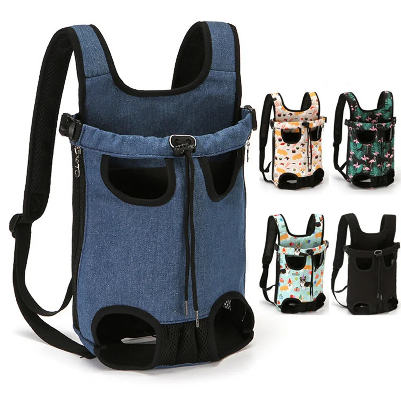 

Dog Carrier Backpack Pet Outdoor Travel Handbags Cat Breathable Carrying Mesh Legs Out Bag Folding Shoulder Bag For Teddy