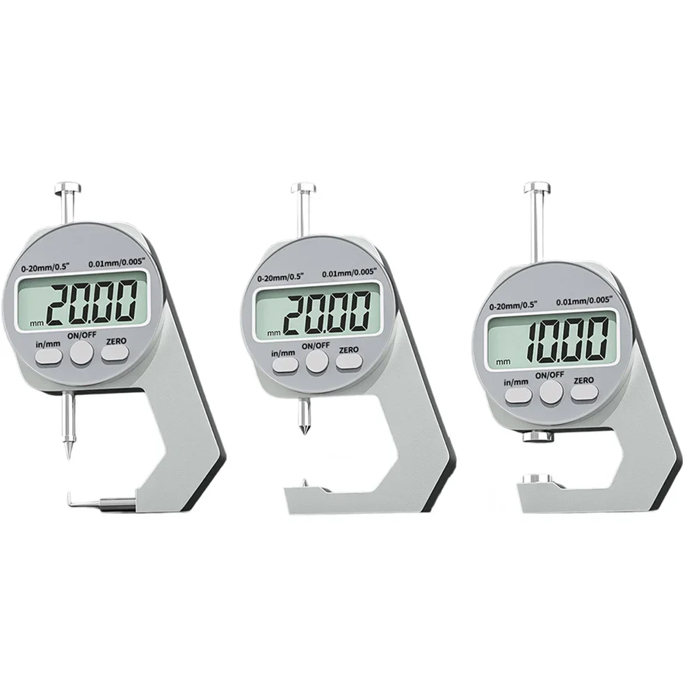 0-20mm Digital Display Thickness Gauge Electronic Thickness Meter Flat Head Pointed Elbow Width Measuring Instruments
