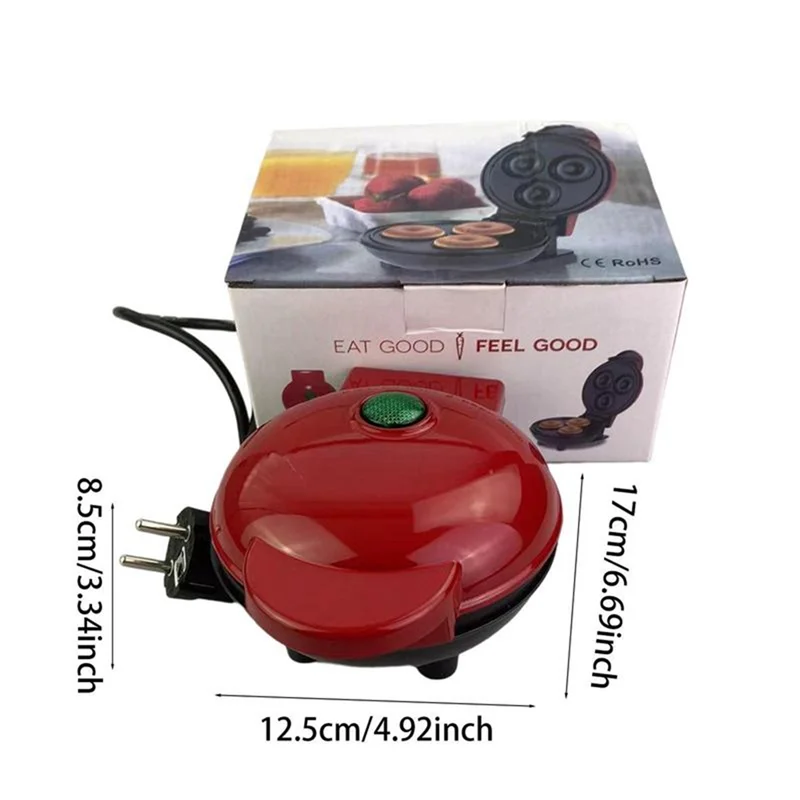 Electric Donut Machine Non-Stick Coated Kitchen Donut Maker for Kid's Snacks Desserts Breakfast Mini 3 Maker EU Plug breakfast machine,breakfast maker
