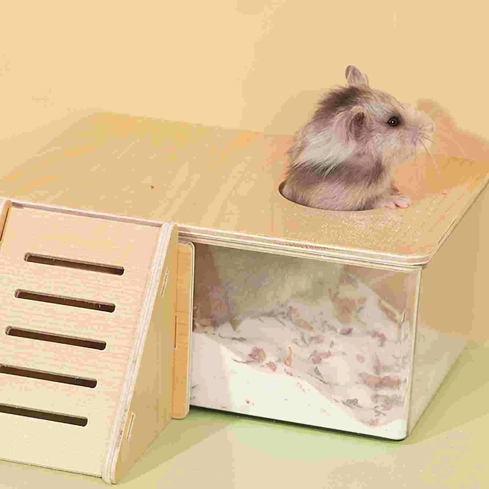 

Hamster Bath Room Delicate Chinchilla Bathtub Sand Container Guinea Pig Basin Medium Basins Wooden Accessory Stuff