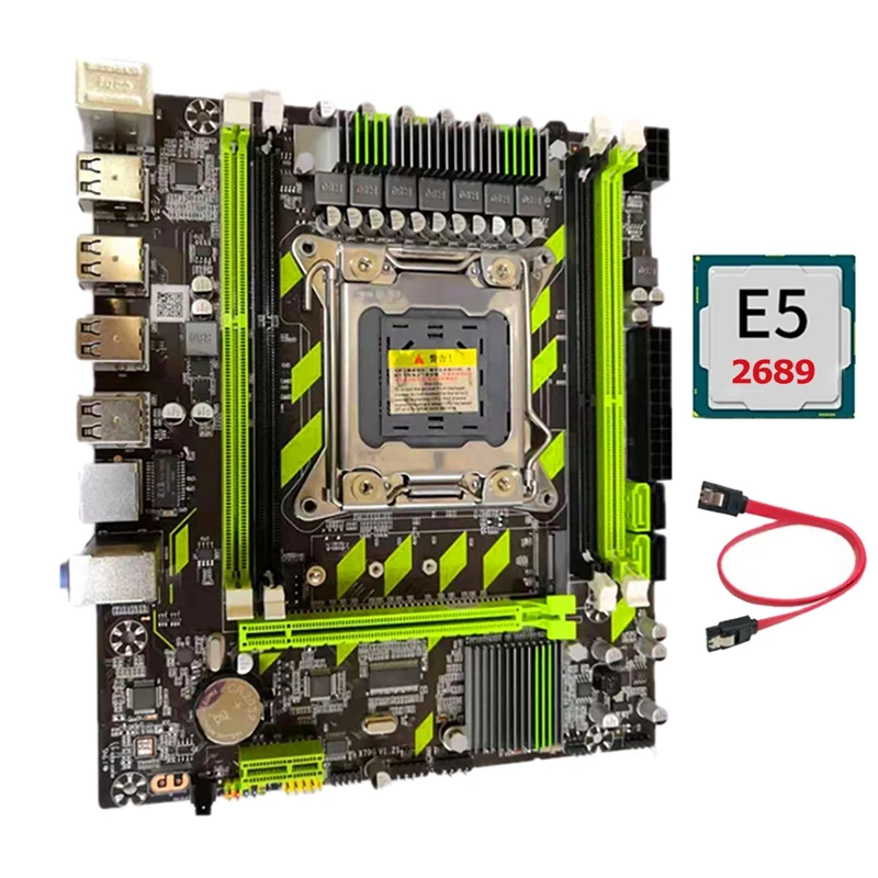 HOT-X79 X79G Motherboard LGA2011 E5 2689 CPU+SATA Cable DDR3 REG ECC Memory M.2 8 USB SATA3.0 for  Xeon E5 Core I7 CPU best pc motherboard for music production