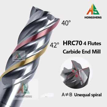 HRC70 1 2 3 4 6 7 8 10 12 14 20 Utensili da Taglio per Fresatura in Lega di Tungsteno, Frese per Macchine CNC, Frese in Carburo