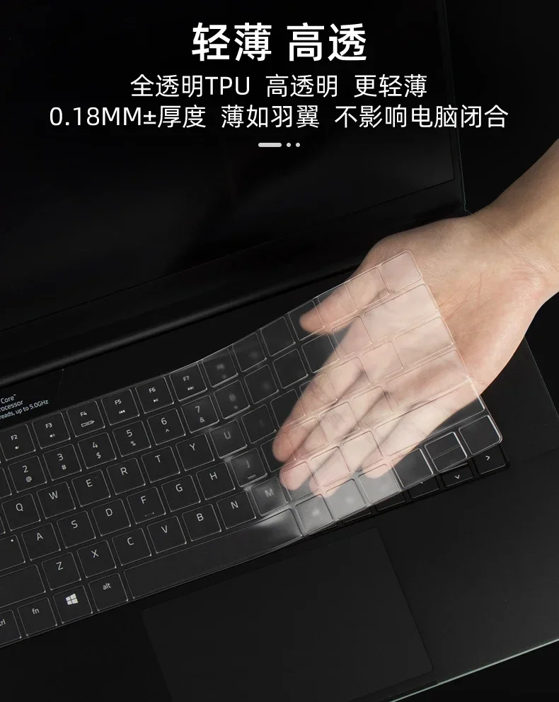 2020-2021 Razer Blade 15 /Blade PRO 17용 투명 투명 Tpu 키보드 커버 필름(광학 키보드에는 맞지 않음)