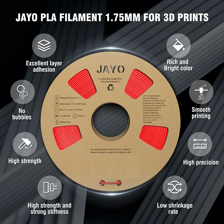 Jayo Pla Pla Plus Abs Petg Silk Filament 1.75mm 10 Rolls / Set Refills  Non-toxic Fastship 3d Printer Diy Gift - 3d Printing Materials - AliExpress