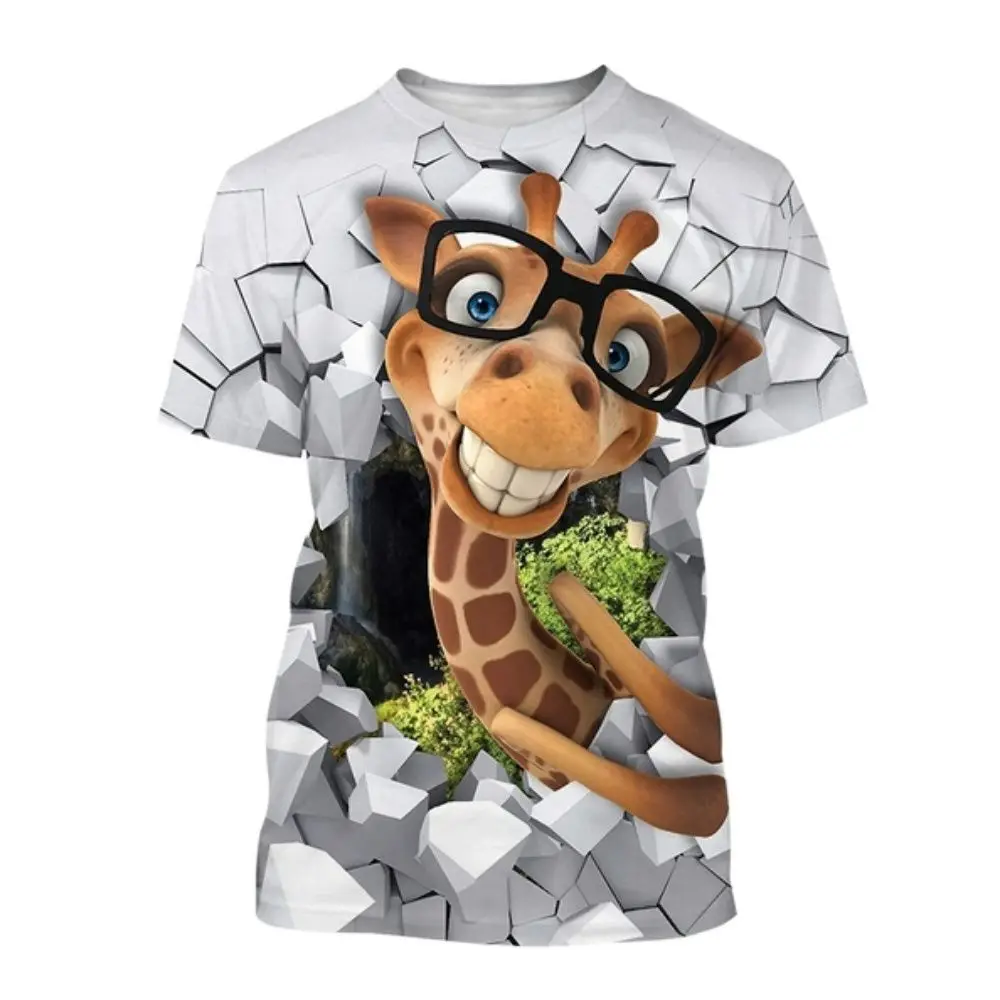トップス funnyfoxx Summer Fashion Cartoon Fun Men T-shirt Top 3D Printed