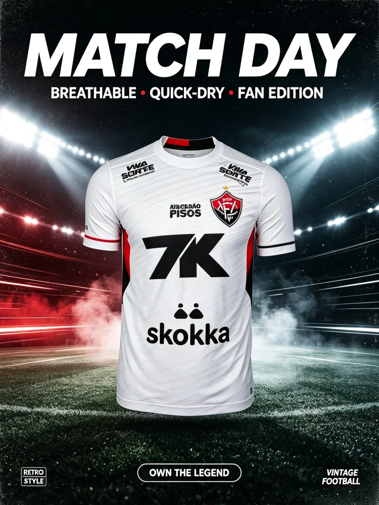 2026-27 Neues Vitória Fußballtrikot Sportlich Atmungsaktiv 3D-Gedruckt Schnelltrocknend Herren Damen T-Shirt Unisex Fangeschenk Familien- und Kinder-T-Shirts