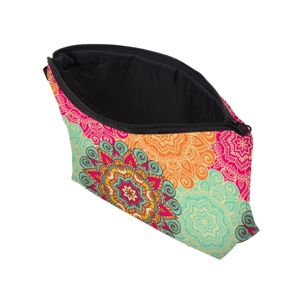 Deanfun Colorful Mandala Flower Pretty Cosmetic Bag 3D Printed Waterproof Makeup Bag For Women  with mandora 3