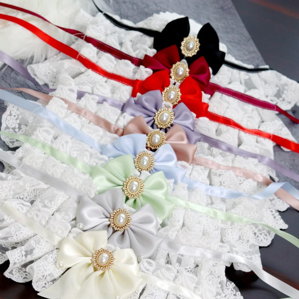 Title 5, YOUZI Pet Bib With Lace And Bow Tie Saliva Towe...