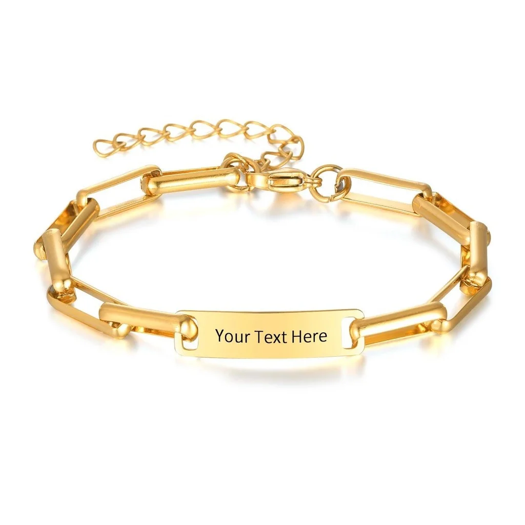 Customize Bracelet Name Engrave Fashion Personalized Stainless Steel Jewelry |