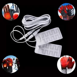 2PC 5*9cm 5V USB Heated Gloves Pad Electric Heater Carbon Fiber Cloth Infrared Fever Heat Warm Sports Camping Ski Working Gloves
