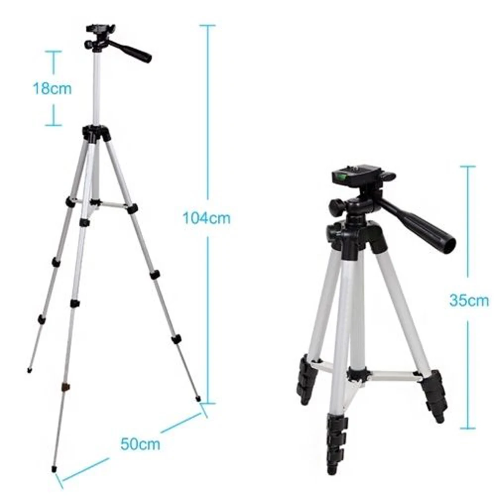 Treppiede da viaggio per telefono in alluminio alto 55 "supporto da 140 cm con piastre rapide per montaggio a testa panoramica per fotocamera digitale Canon Nikon DSLR SLR - immagine 3