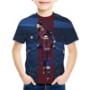 2024 Summer New Fashionable Children's 3D Printed T-shirt Popular Football Star Messi Cool Boys and Girls Casual Short Sleeves 1