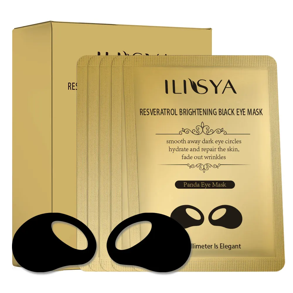 

Ilisya, черная жемчужная маска для сна для ухода за кожей, темные круги, увлажняющие патчи для глаз, отечность, морщины, коврик для глаз-10 пар