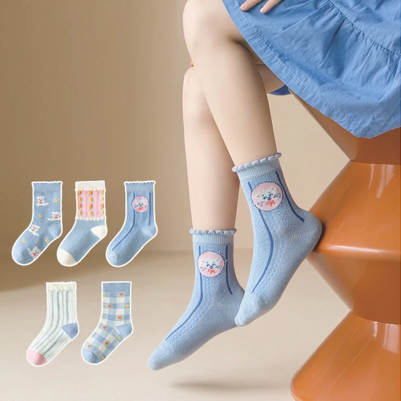 

5 Pair/Lot Autumn New Children Socks Teens Boy Girl Baby Cotton Fashion Warm Cute Cartoon For Winter 1-12 Year Kids Student Sock