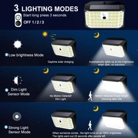 Solar Outdoor Lights 176 LED Solar Powered Motion Sensor Flood Lights IP65 Waterproof 3 Modes Wall Lamp For Outside Porch Yard 2