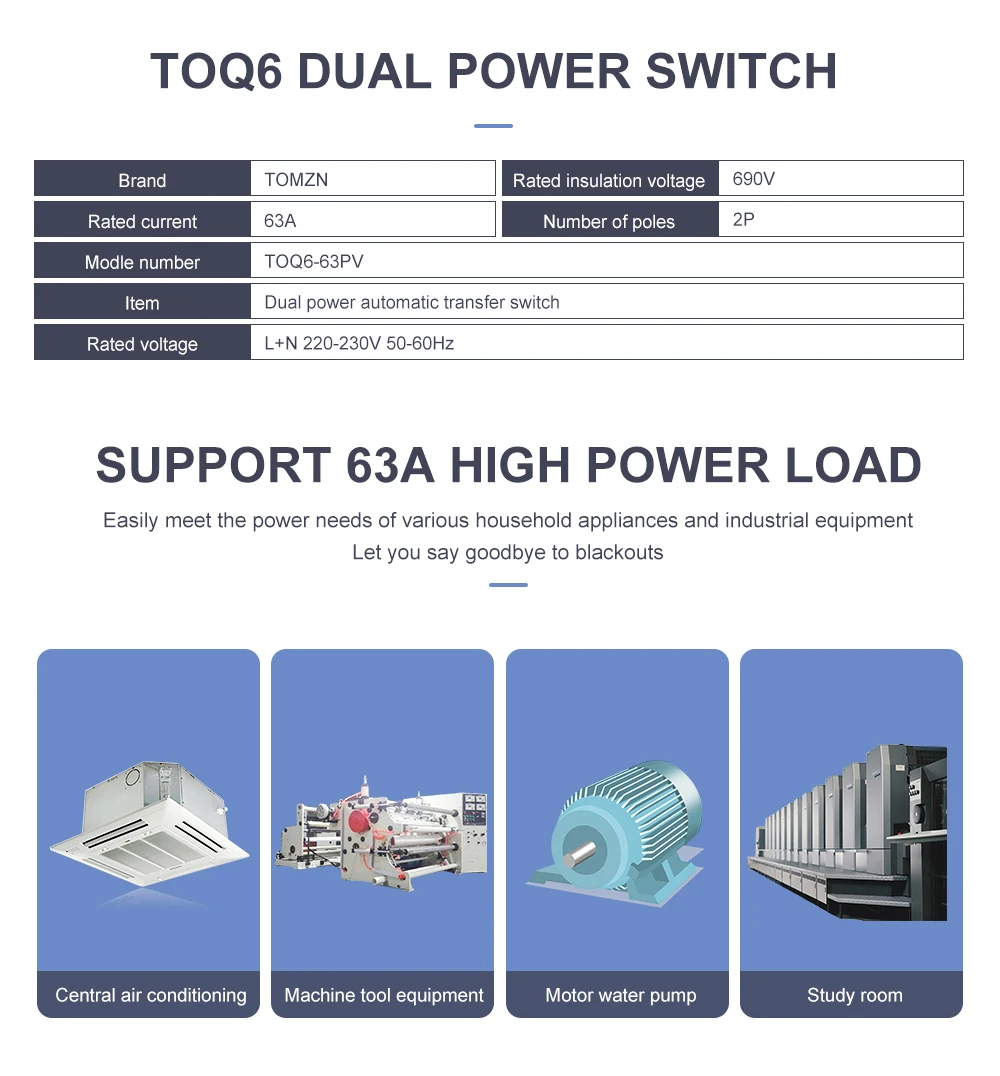 Din Rail ATS L N 220V Small Dual Power Automatic Transfer Electrical Selector Sw