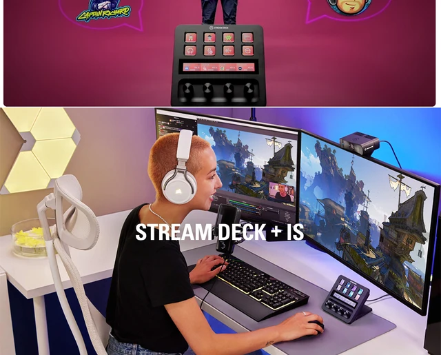 Original Elgato Stream Deck +, Audio Mixer, Production Console And Studio  Controller For Content Creators, Streaming, Gaming, - Auxiliary Devices -  AliExpress