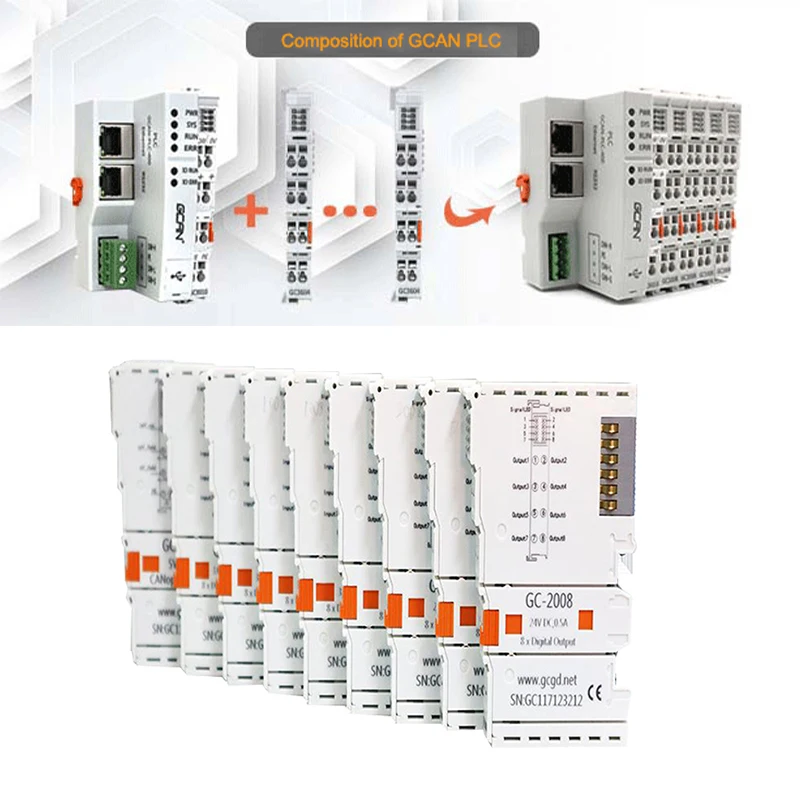 

GCAN PLC Programmable Controller 400/510/511 Industrial Control Board 24V PLC